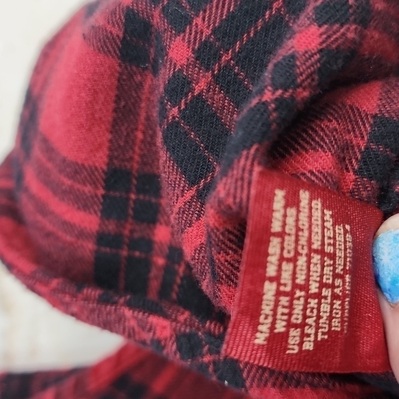 Arizona Jeans Mens red & black plaid Flannel Shirt. Large - Picture 8 of 8